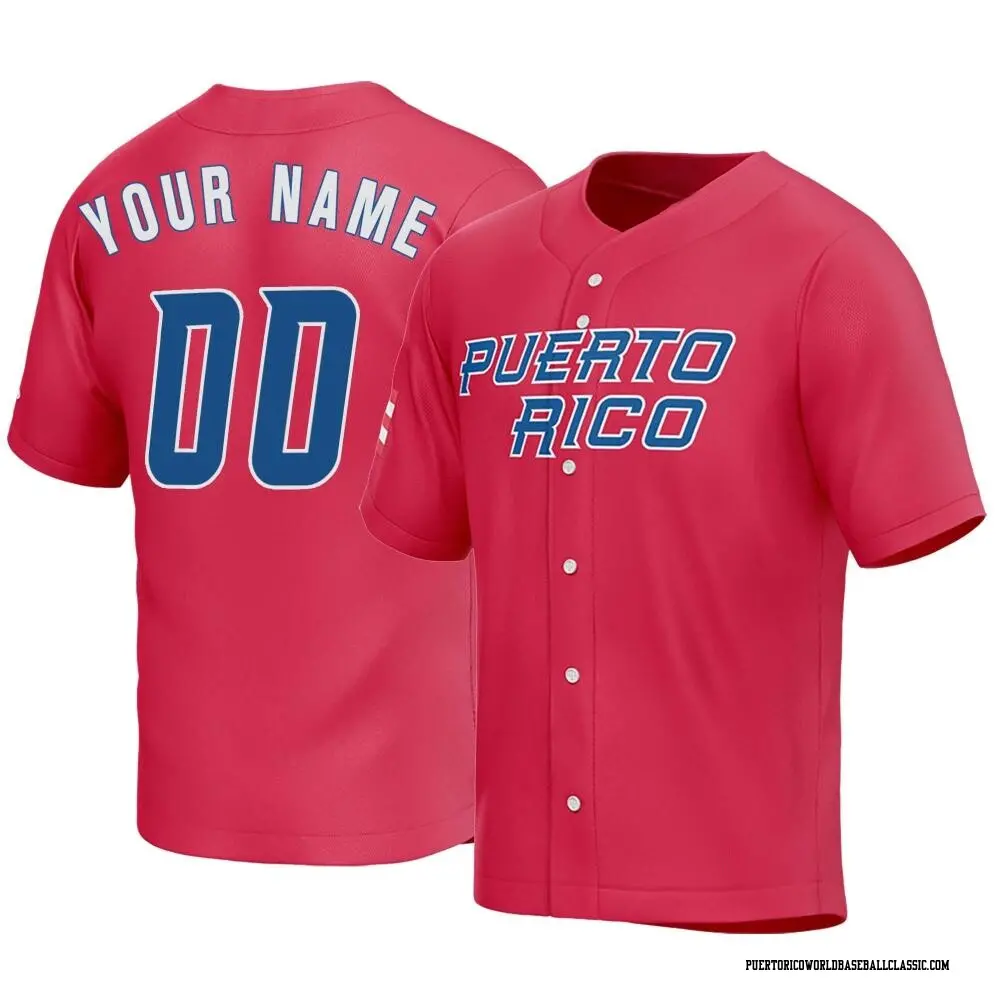Men's Custom Puerto Rico Baseball Replica Red 2023 World Baseball