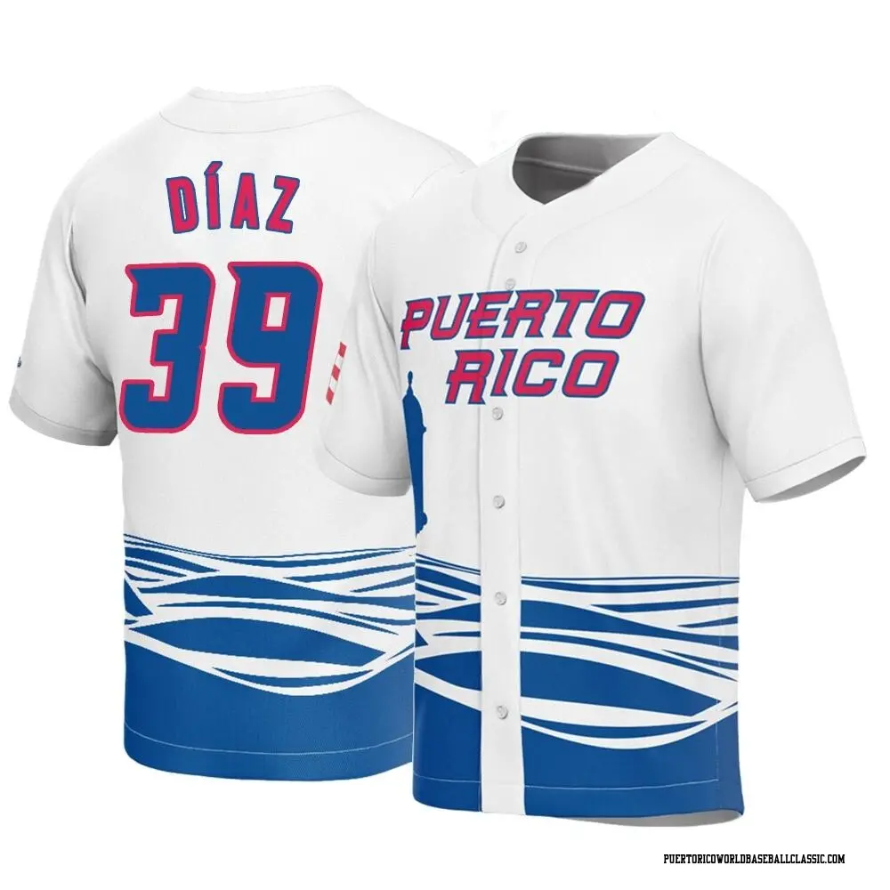 Men's Edwin Diaz Puerto Rico Baseball Replica White 2023 World Baseball